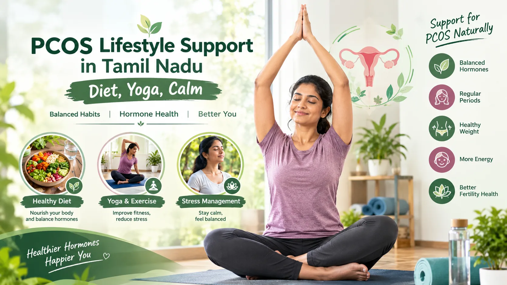 PCOS Lifestyle Support in Tamil Nadu: Diet, Yoga, Calm